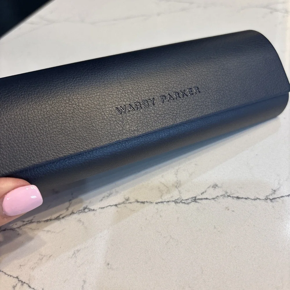 Warby Parker Eyeglasses Sunglasses Hard Case Dark Blue Magnetic Closure